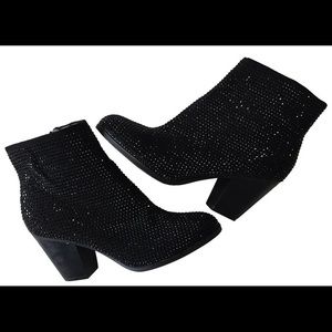 Juicy couture 3 inch black rhinestone  booties
